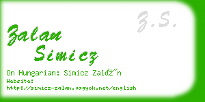 zalan simicz business card